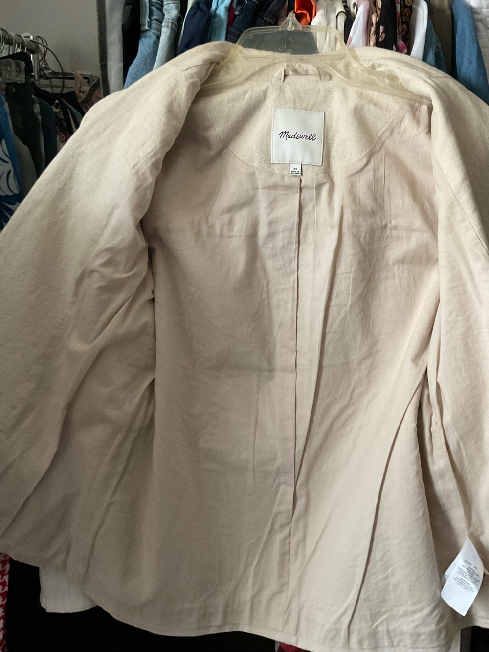 Madewell Lightweight Cream Blazer Jacket